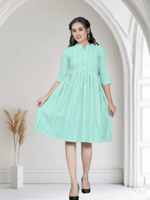 Db Fashion Tez Women Printed Anarkali Kurta(Green)