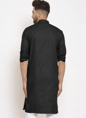 Rashmi Genz Men Printed Straight Kurta(Black)