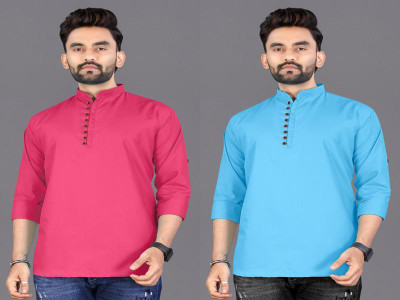 click n buy Men Solid Straight Kurta(Multicolor)