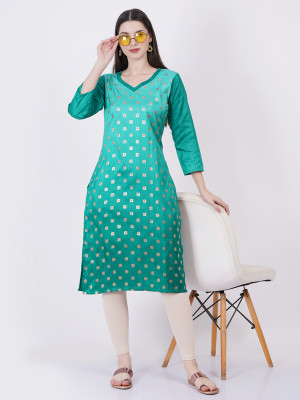 Envi Women Printed A-line Kurta(Light Green)