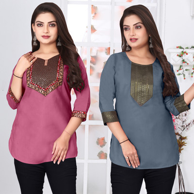 FSR Women Solid A-line Kurta(Multicolor)