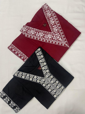 SISTO Women Chikan Embroidery A-line Kurta(Multicolor)
