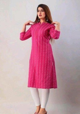 BIJASAN FASHION Women Printed Straight Kurta(Pink)