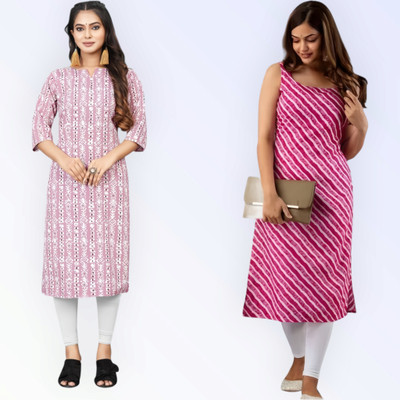 HouseOfCommon Women Printed Straight Kurta(Multicolor)