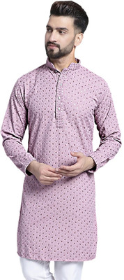 ALMORA Men Embroidered A-line Kurta(Purple)