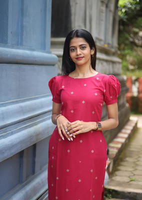 Bhavya Fashion Women Printed A-line Kurta(Pink)