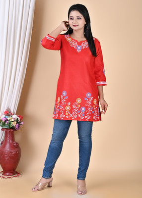 ZAYA Women Printed A-line Kurta(White)