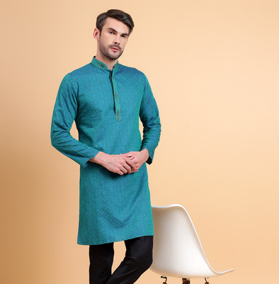 sultan apparels pvt ltd Men Printed Straight Kurta(Green)