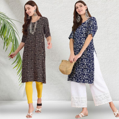 EthnicBasket Women Printed A-line Kurta(Multicolor)