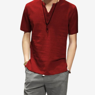 SuperTrend Men Embroidered Straight Kurta(Red)