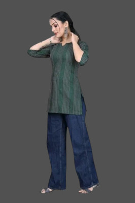 Texpaz Women Solid Anarkali Kurta(Green)