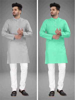 TRUST OUS Men Solid Straight Kurta(Multicolor)
