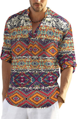 HEMADHAV Men Striped Straight Kurta(Multicolor)