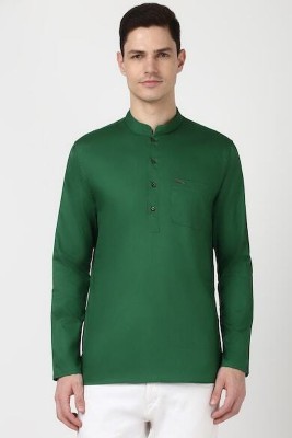 PETER ENGLAND Men Solid Straight Kurta(Green)