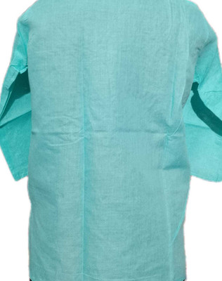 Sheeraz khan Women Embroidered A-line Kurta(Blue, White)