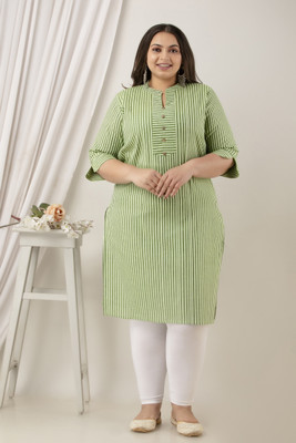 Shritika Fashions Women Self Design Straight Kurta(Light Green)