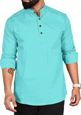 ROYAL SCOUT Men Solid Straight Kurta(Light Green)