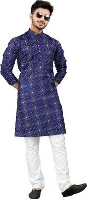 DHASU TRENDZ Men Printed Straight Kurta(Multicolor)