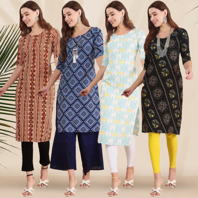 1 Stop Fashion Women Printed A-line Kurta(Multicolor)