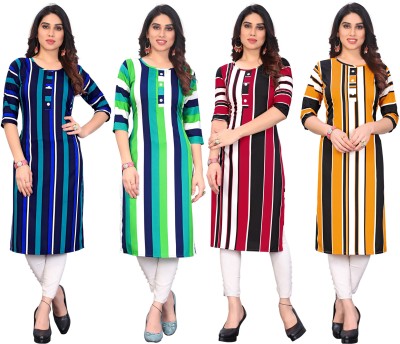 KILLARI Women Striped Straight Kurta(Multicolor)