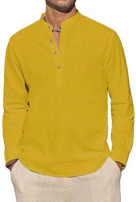 LENIA Men Solid Straight Kurta(White)