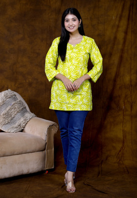HouseOfCommon Women Solid A-line Kurta(Light Green)