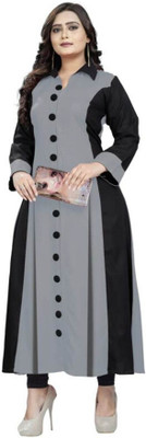Faxmon Fashion Women Self Design Anarkali Kurta(Grey)