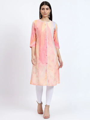 RAISHREE Women Printed A-line Kurta(Pink)