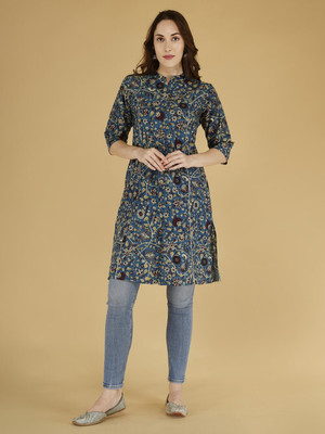 Stylishthreads Women Printed Flared Kurta(Multicolor)