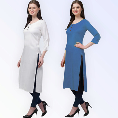 Coft Women Solid Straight Kurta(Multicolor)