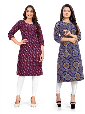 SUMITA SAREE Women Printed Straight Kurta(Multicolor)