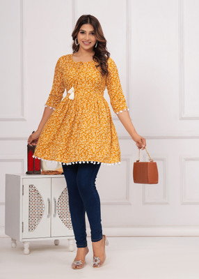 METAFAB Women Printed Flared Kurta(Multicolor)