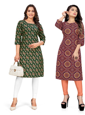 SAIKRUPA FASHION Women Printed A-line Kurta(Multicolor)
