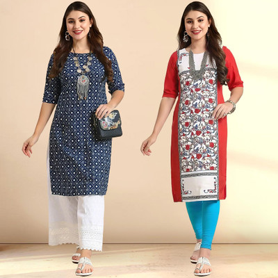 EthnicBasket Women Printed A-line Kurta(Multicolor)