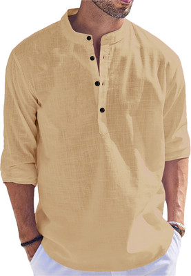 Kavyangle Creation Men Self Design Straight Kurta(Gold)