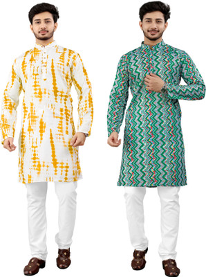 DHASU TRENDZ Men Printed Straight Kurta(Multicolor)