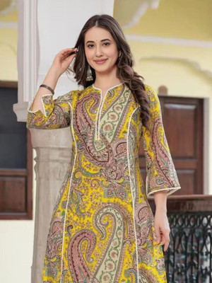 QUEENSFAB Women Printed A-line Kurta(Multicolor)