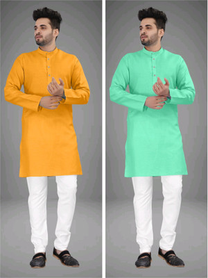 TRUST OUS Men Solid Straight Kurta(Multicolor)