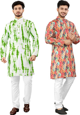 DHASU TRENDZ Men Printed Straight Kurta(Multicolor)