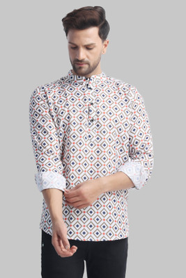 Voroxy Men Printed Straight Kurta(Blue)
