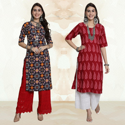 Moda Rapido Women Printed A-line Kurta(Multicolor)