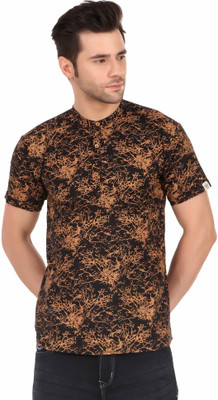 MADE IN THE SHADE Men Self Design Straight Kurta(Brown)
