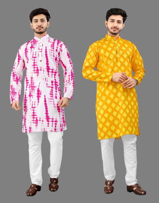 DHASU TRENDZ Men Printed Straight Kurta(Multicolor)