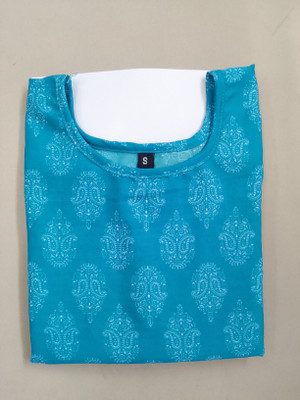 RD Collection Women Printed Straight Kurta(Blue)