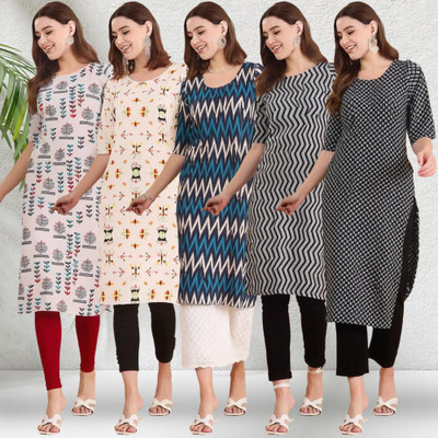 1 Stop Fashion Women Printed A-line Kurta(Multicolor)