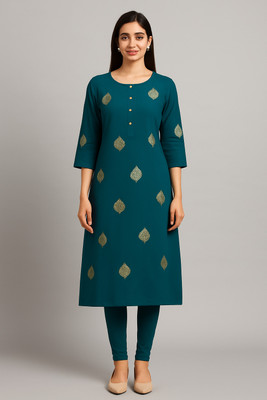 singaran fashion Women Printed A-line Kurta(Blue)