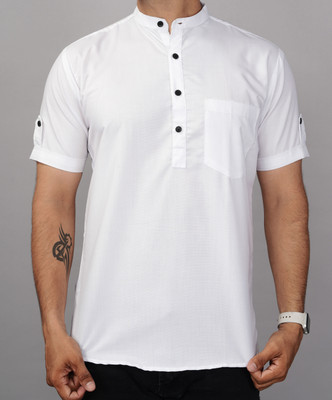 ADITYA TRADE LINK Men Solid Straight Kurta(White)