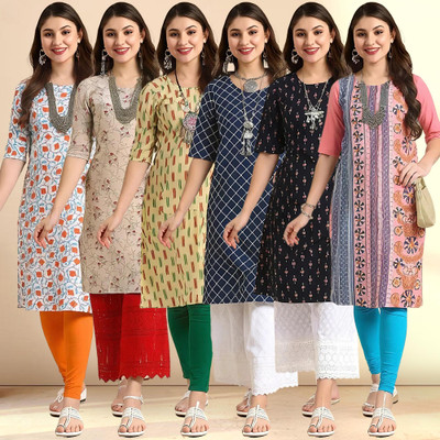 1 Stop Fashion Women Printed A-line Kurta(Multicolor)