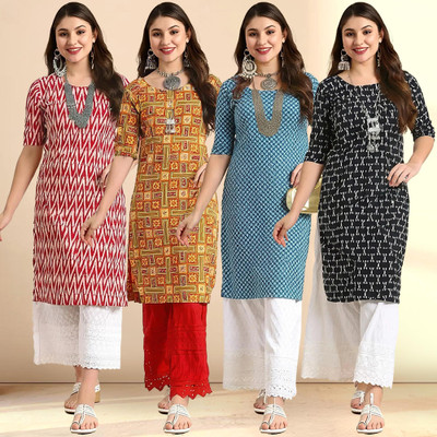 1 Stop Fashion Women Printed A-line Kurta(Multicolor)