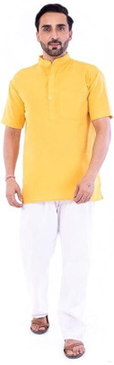DESHBANDHU DBK Men Solid Straight Kurta(Yellow)
